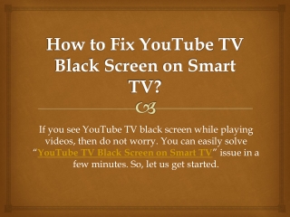 How to Fix YouTube TV Black Screen on Smart TV?