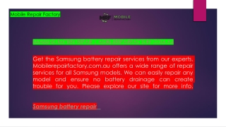 Samsung Battery Repair  Mobilerepairfactory.com.au