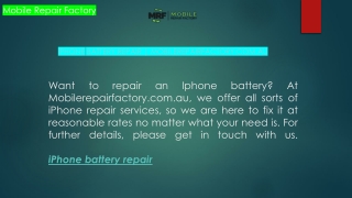 Iphone Battery Repair  Mobilerepairfactory.com.au