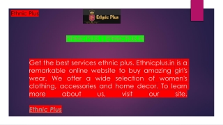 Ethnic Plus  Ethnicplus.in