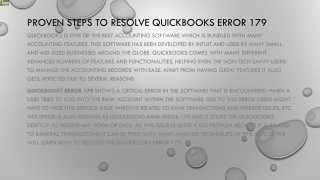 A complete solution guide for QuickBooks Error 179