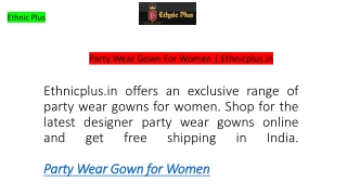 Party Wear Gown For Women  Ethnicplus.in