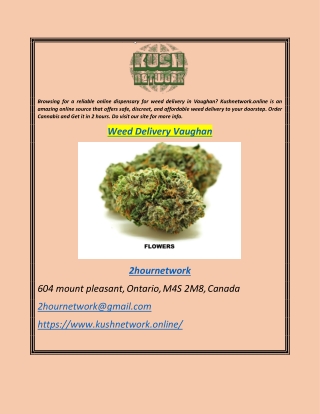 Weed Delivery Vaughan  Kushnetwork.online