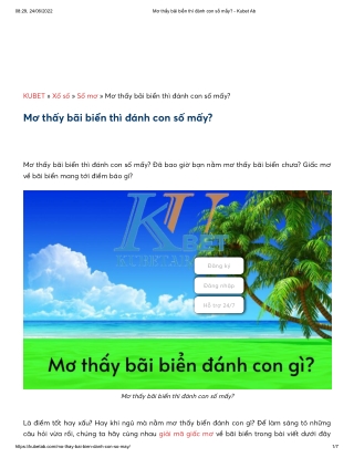 Mơ thấy bãi biển thì đánh con số mấy_ - Kubet Ab