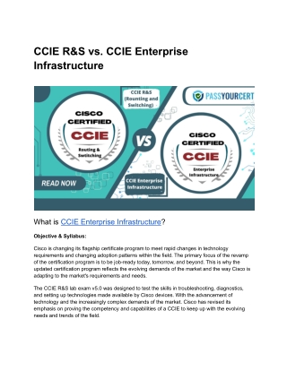 CCIE R&S vs. CCIE Enterprise Infrastructure