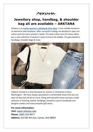 Jewellery shop, handbag, & shoulder bag all are available – ARKTANA
