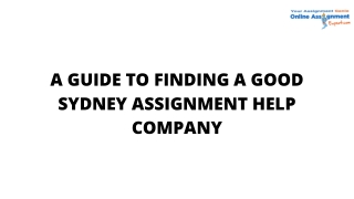 A Guide to Finding a Good Sydney Assignment Help Company