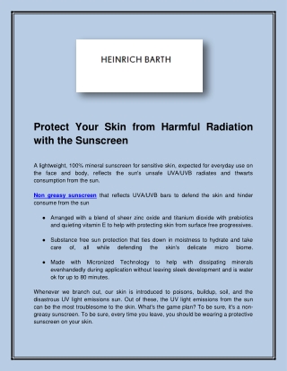 Protect Your Skin from Harmful Radiation with the Sunscreen