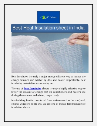 Best Heat Insulation sheet in India