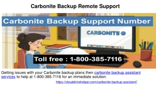 Carbonite Backup Assistant Services 1800-385-7116 Remote Support Help