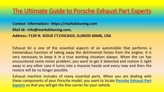 Porsche Exhaust Part Experts