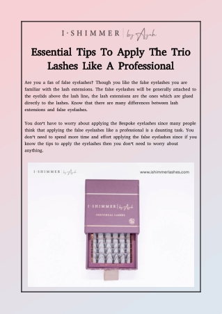 Essential Tips To Apply The Trio Lashes Like A Professional