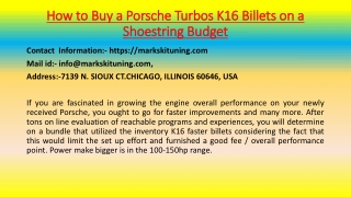 Porsche Turbo K16 billets