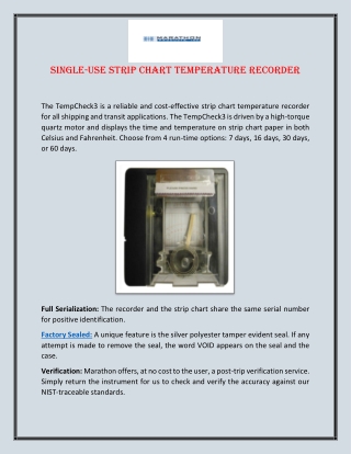 Single-use Strip Chart Temperature Recorder