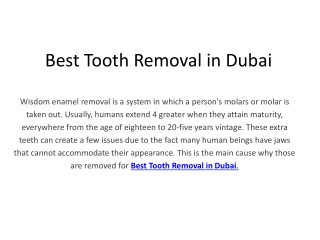 Best Tooth Removal in Dubai