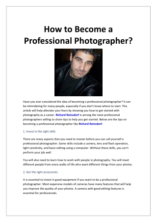 How to Become a Professional Photographer