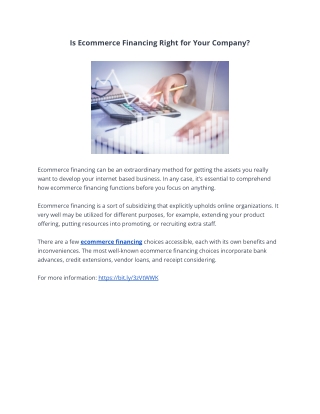 Is Ecommerce Financing Right for Your Company?