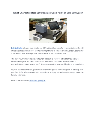 What Characteristics Differentiate Good Point of Sale Software?