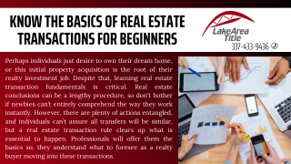 Know The Basics Of Real Estate Transactions For Beginners