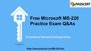 Troubleshooting Microsoft Exchange Online MS-220 Dumps