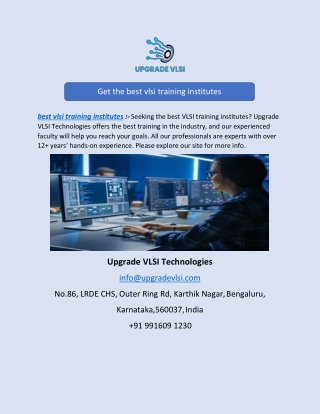 Get the best vlsi training institutes