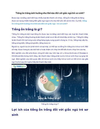 Tiếng ồn trắng ảnh hưởng như thế nào đối với giấc ngủ trẻ sơ sinh?