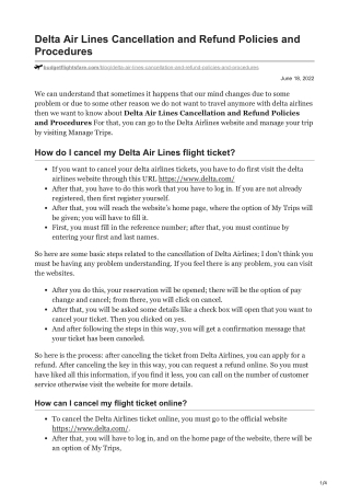 Delta Air Lines flight ticket cancellation policy