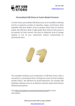Personalized USB Drives to Foster Market Presence