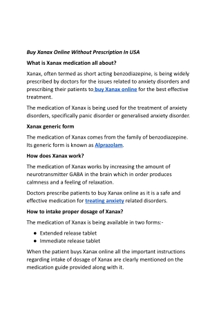 Can a patient buy Xanax online_