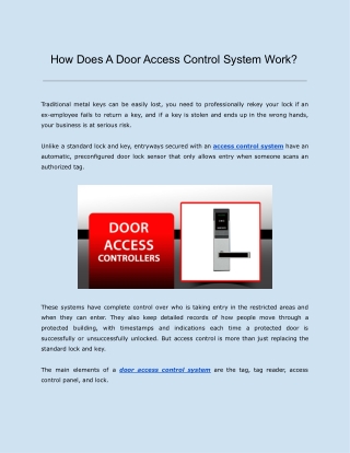 How Does A Door Access Control System Work?