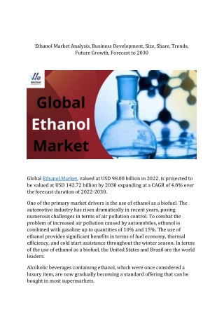 Ethanol Market Analysis