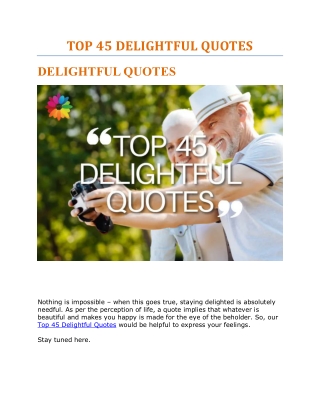 TOP 45 DELIGHTFUL QUOTES