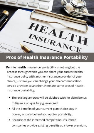 Pros of Health Insurance Portability