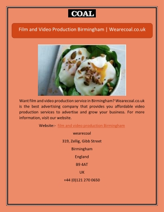 Film and Video Production Birmingham | Wearecoal.co.uk