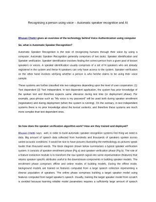 An introduction to Voice authentication system by Bhusan Chettri