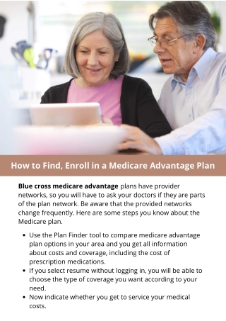 How to Find, Enroll in a Medicare Advantage Plan