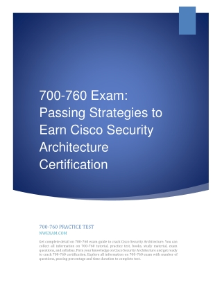 700-760 Exam: Passing Strategies to Earn Cisco Security Architecture Cert