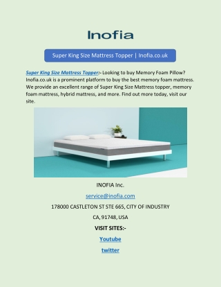 Super King Size Mattress Topper | Inofia.co.uk