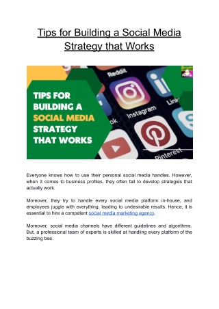 Tips for Building a Social Media Strategy that Works