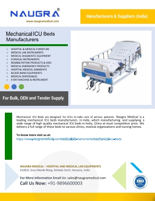 Mechanical ICU Beds Manufacturers