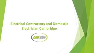 Electrical Contractors and Domestic Electrician Cambridge