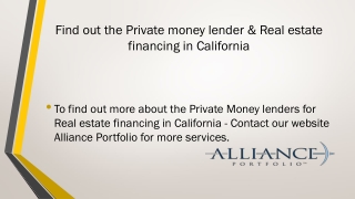 Hard loans money in San Jose, Orange County, San Francisco