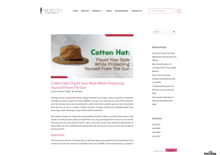 Cotton Hat: Flaunt Your Style While Protecting Yourself From The Sun