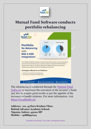 Mutual Fund Software conducts portfolio rebalancing