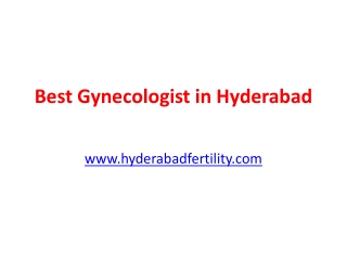 Best Gynecologist in Hyderabad