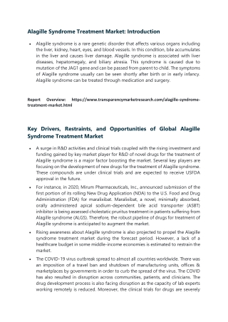Alagille Syndrome Treatment Market