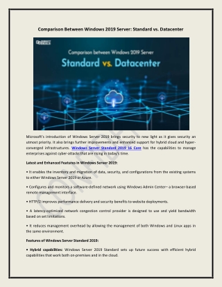 Windows 2019 Server: Standard vs. Datacenter