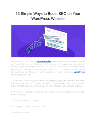 13 Simple Ways to Boost SEO on Your WordPress Website