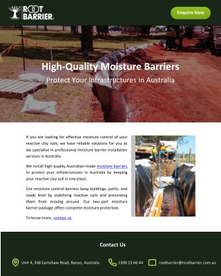 High-Quality Moisture Barriers Protect Your Infrastructures in Australia