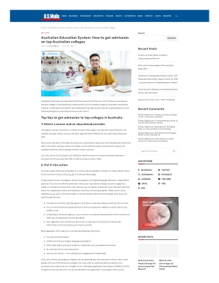 Australian Education System How to get admission on top Australian colleges